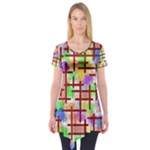 Pattern-repetition-bars-colors Short Sleeve Tunic 