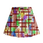 Pattern-repetition-bars-colors Mini Flare Skirt