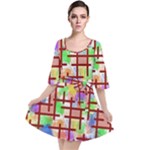 Pattern-repetition-bars-colors Velour Kimono Dress