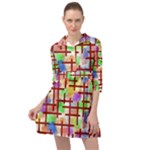 Pattern-repetition-bars-colors Mini Skater Shirt Dress