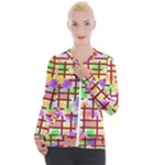 Pattern-repetition-bars-colors Casual Zip Up Jacket