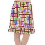 Pattern-repetition-bars-colors Fishtail Chiffon Skirt