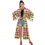 Pattern-repetition-bars-colors Maxi Kimono