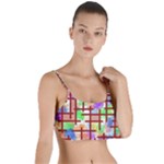 Pattern-repetition-bars-colors Layered Top Bikini Top 