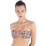 Pattern-repetition-bars-colors Twist Bandeau Bikini Top