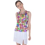 Pattern-repetition-bars-colors Women s Sleeveless Sports Top