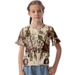 Vintage-antique-plate-china Kids  Cuff Sleeve Scrunch Bottom T-Shirt