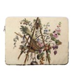Vintage-antique-plate-china 16  Vertical Laptop Sleeve Case With Pocket