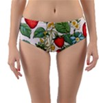 Strawberry-fruits Reversible Mid-Waist Bikini Bottoms