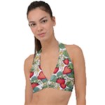 Strawberry-fruits Halter Plunge Bikini Top