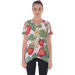 Strawberry-fruits Cut Out Side Drop T-Shirt