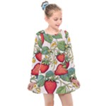 Strawberry-fruits Kids  Long Sleeve Dress