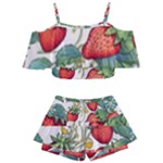 Strawberry-fruits Kids  Off Shoulder Skirt Bikini
