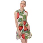 Strawberry-fruits Sleeveless Shirt Dress