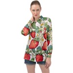 Strawberry-fruits Long Sleeve Satin Shirt