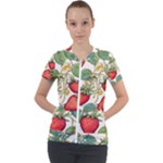 Strawberry-fruits Short Sleeve Zip Up Jacket