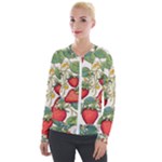 Strawberry-fruits Velvet Zip Up Jacket