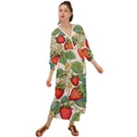 Strawberry-fruits Grecian Style  Maxi Dress
