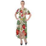 Strawberry-fruits Front Wrap High Low Dress