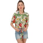 Strawberry-fruits Tie Front Shirt 