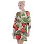 Strawberry-fruits Open Neck Shift Dress