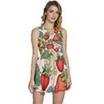 Strawberry-fruits Sleeveless High Waist Mini Dress