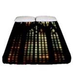Stained Glass Window Gothic Fitted Sheet (Queen Size)