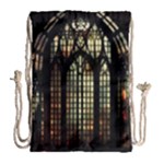 Stained Glass Window Gothic Drawstring Bag (Large)