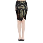 Stained Glass Window Gothic Midi Wrap Pencil Skirt