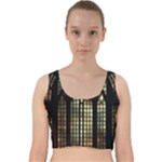 Stained Glass Window Gothic Velvet Racer Back Crop Top