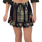 Stained Glass Window Gothic Fishtail Mini Chiffon Skirt