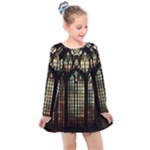 Stained Glass Window Gothic Kids  Long Sleeve Dress