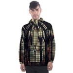 Stained Glass Window Gothic Men s Front Pocket Pullover Windbreaker