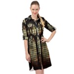Stained Glass Window Gothic Long Sleeve Mini Shirt Dress