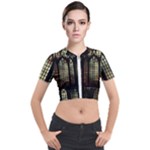 Stained Glass Window Gothic Short Sleeve Cropped Jacket