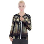 Stained Glass Window Gothic Casual Zip Up Jacket
