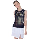 Stained Glass Window Gothic Women s Sleeveless Sports Top
