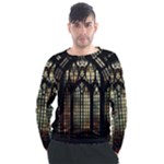 Stained Glass Window Gothic Men s Long Sleeve Raglan T-Shirt