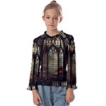 Stained Glass Window Gothic Kids  Frill Detail T-Shirt