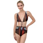 Sci-fi Futuristic Science Fiction City Neon Scene Artistic Technology Machine Fantasy Gothic Town Bu Tied Up Two Piece Swimsuit