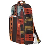 Sci-fi Futuristic Science Fiction City Neon Scene Artistic Technology Machine Fantasy Gothic Town Bu Double Compartment Backpack