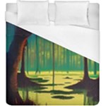 Nature Swamp Water Sunset Spooky Night Reflections Bayou Lake Duvet Cover (King Size)