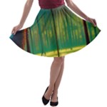 Nature Swamp Water Sunset Spooky Night Reflections Bayou Lake A-line Skater Skirt