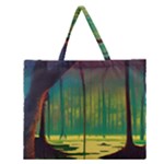 Nature Swamp Water Sunset Spooky Night Reflections Bayou Lake Zipper Large Tote Bag