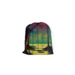 Nature Swamp Water Sunset Spooky Night Reflections Bayou Lake Drawstring Pouch (XS)