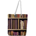 Books Bookshelves Office Fantasy Background Artwork Book Cover Apothecary Book Nook Literature Libra Full Print Rope Handle Tote (Large)