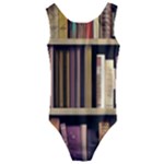 Books Bookshelves Office Fantasy Background Artwork Book Cover Apothecary Book Nook Literature Libra Kids  Cut-Out Back One Piece Swimsuit