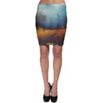 Wildflowers Field Outdoors Clouds Trees Cover Art Storm Mysterious Dream Landscape Bodycon Skirt