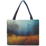 Wildflowers Field Outdoors Clouds Trees Cover Art Storm Mysterious Dream Landscape Mini Tote Bag