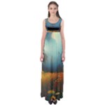Wildflowers Field Outdoors Clouds Trees Cover Art Storm Mysterious Dream Landscape Empire Waist Maxi Dress